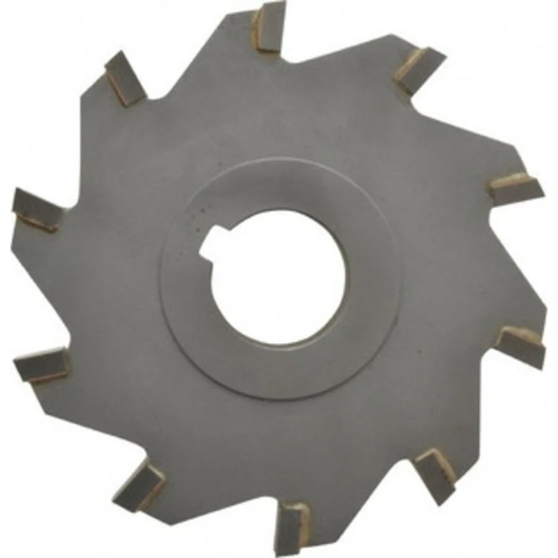 Made in USA 4 Diam x 1/2 Face Width Straight Tooth Side Milling Cutter 1 Arbor Hole, Carbide-Tipped, Uncoated, 10 Tee...